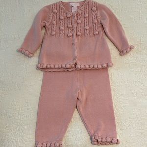 Pink sweater set. 3 - 6 months. The detailing is absolutely gorgeous! So cozy